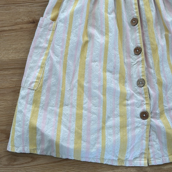 Roxy Under the Cali Sun Stripe Strappy Yellow Dress Sz Medium - Picture 6 of 11